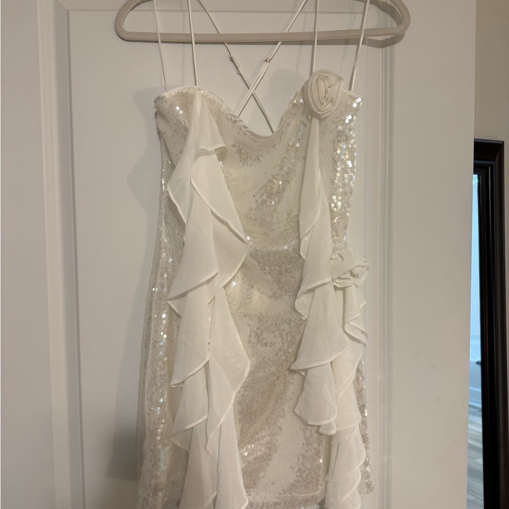 12th Tribe White Sequin dress